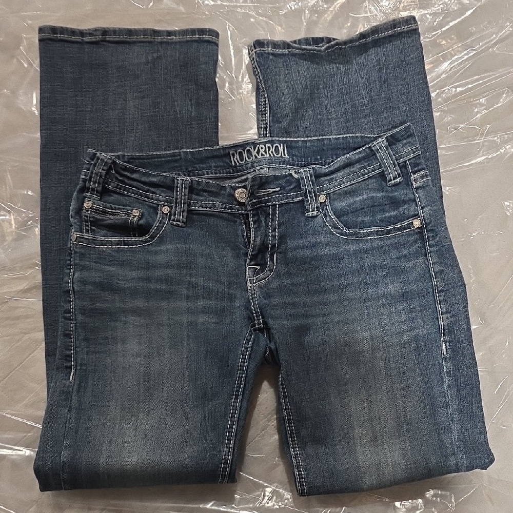 Rock & Roll Cowgirl Dark Blue Boot Cut Jeans